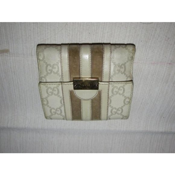 Gucci Guccissma Print Taupe Brown Large G Logo Leather Wallet - Picture 5 of 8